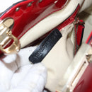 VALENTINO Rock Studs Hand Bag Patent leather 2way Red Gold Auth bs30313-12