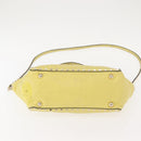 VALENTINO Rock Studs Hand Bag Leather 2way Yellow Gold Auth bs30314-6