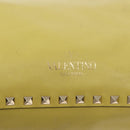 VALENTINO Rock Studs Hand Bag Leather 2way Yellow Gold Auth bs30314-20