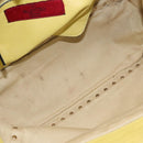 VALENTINO Rock Studs Hand Bag Leather 2way Yellow Gold Auth bs30314-11
