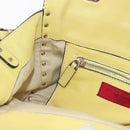 VALENTINO Rock Studs Hand Bag Leather 2way Yellow Gold Auth bs30314-25