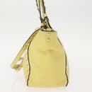 VALENTINO Rock Studs Hand Bag Leather 2way Yellow Gold Auth bs30314-3