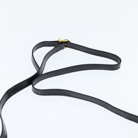 Salvatore Ferragamo Vala Hand Bag Patent leather 2way Black Gold Auth bs30316