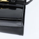 Salvatore Ferragamo Vala Hand Bag Patent leather 2way Black Gold Auth bs30316-13