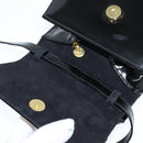 Salvatore Ferragamo Vala Hand Bag Patent leather 2way Black Gold Auth bs30316-17