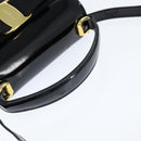 Salvatore Ferragamo Vala Hand Bag Patent leather 2way Black Gold Auth bs30316-7