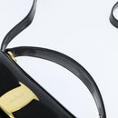 Salvatore Ferragamo Vala Hand Bag Patent leather 2way Black Gold Auth bs30316-8