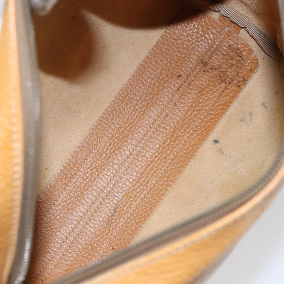 LOEWE Anagram Shoulder Bag Leather Brown Gold Auth bs30317