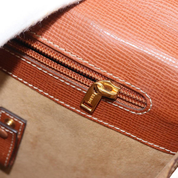 LOEWE Anagram Briefcase Leather Green Gold Auth bs30318