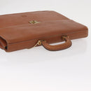 LOEWE Anagram Briefcase Leather Green Gold Auth bs30318-6