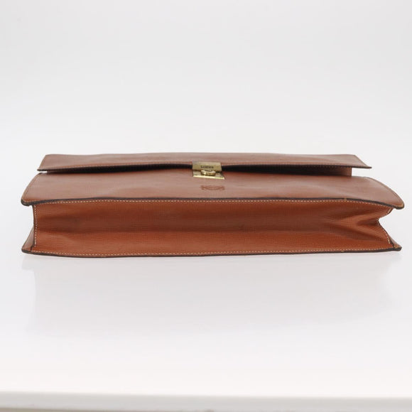 LOEWE Anagram Briefcase Leather Green Gold Auth bs30318