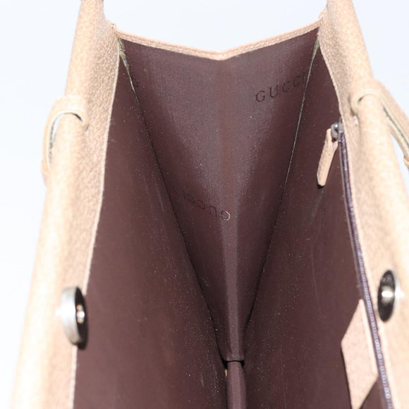GUCCI Tote Bag Leather Beige 002 1047 Auth bs30322