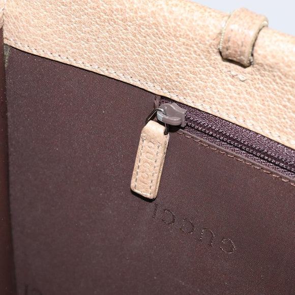 GUCCI Tote Bag Leather Beige 002 1047 Auth bs30322