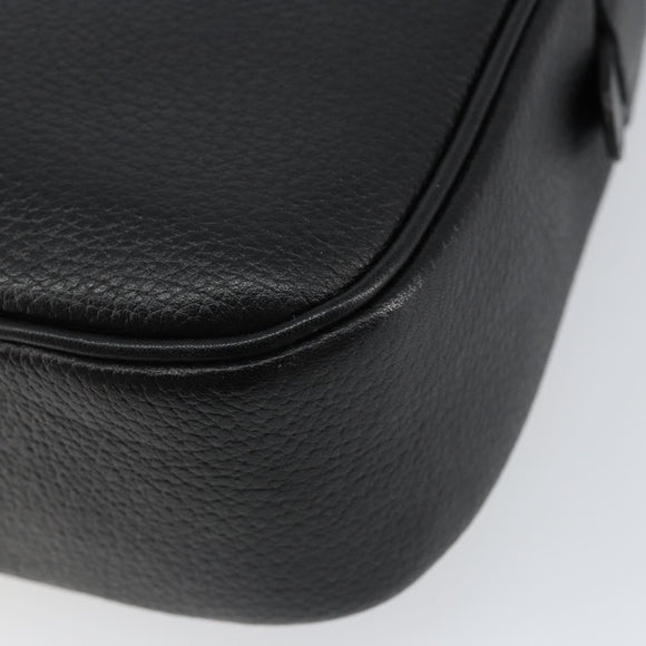 Burberrys Nova Check Shoulder Bag Leather Black Gold Auth bs30325