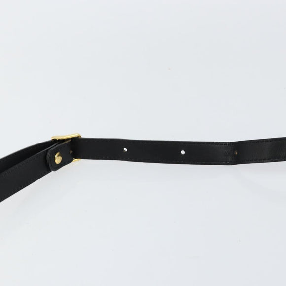 Burberrys Nova Check Shoulder Bag Leather Black Gold Auth bs30325