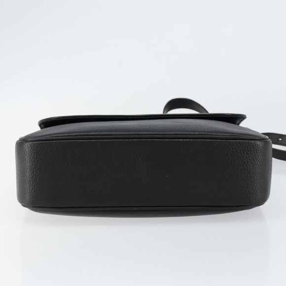 Burberrys Nova Check Shoulder Bag Leather Black Gold Auth bs30325