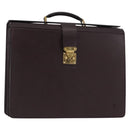 LOUIS VUITTON Taiga Leather Ural Briefcase Acajou M30026 LV Auth bs30328-1