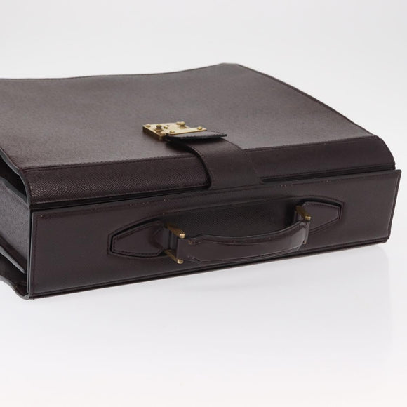 LOUIS VUITTON Taiga Leather Ural Briefcase Acajou M30026 LV Auth bs30328
