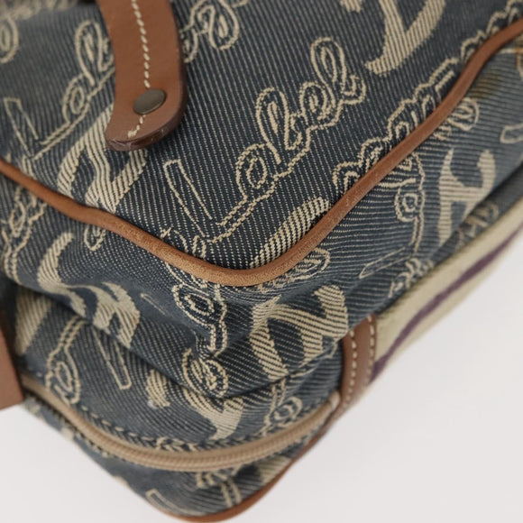 BURBERRY Nova Check Blue Label Hand Bag Denim Blue Auth bs30332