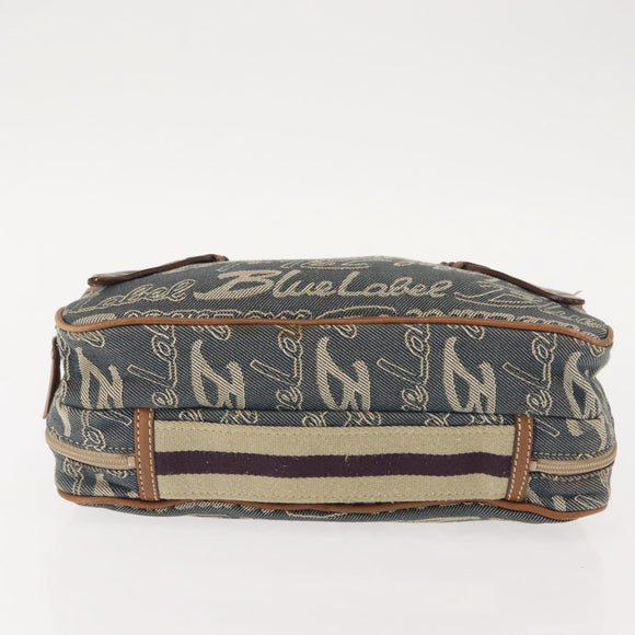 BURBERRY Nova Check Blue Label Hand Bag Denim Blue Auth bs30332