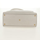 FENDI 2Jours Hand Bag Leather 2way White Gold Auth bs30333-5
