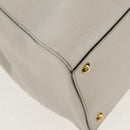 FENDI 2Jours Hand Bag Leather 2way White Gold Auth bs30333-15