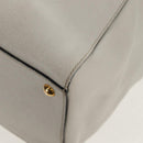 FENDI 2Jours Hand Bag Leather 2way White Gold Auth bs30333-16