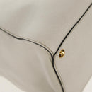 FENDI 2Jours Hand Bag Leather 2way White Gold Auth bs30333-17