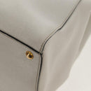 FENDI 2Jours Hand Bag Leather 2way White Gold Auth bs30333-18