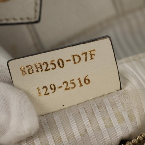 FENDI 2Jours Hand Bag Leather 2way White Gold Auth bs30333