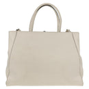 FENDI 2Jours Hand Bag Leather 2way White Gold Auth bs30333-2