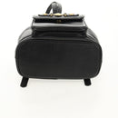 Gianni Versace Sunburst Backpack Leather Black Gold Auth bs30337-5