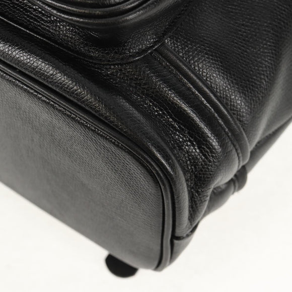 Gianni Versace Sunburst Backpack Leather Black Gold Auth bs30337