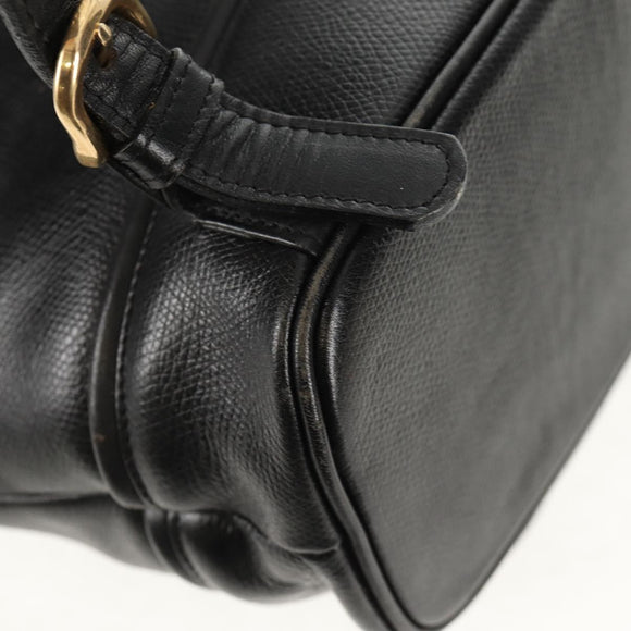 Gianni Versace Sunburst Backpack Leather Black Gold Auth bs30337