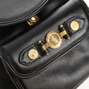 Gianni Versace Sunburst Backpack Leather Black Gold Auth bs30337-19
