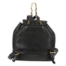 Gianni Versace Sunburst Backpack Leather Black Gold Auth bs30337-2