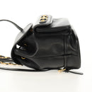 Gianni Versace Sunburst Backpack Leather Black Gold Auth bs30337-3