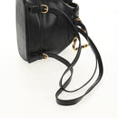 Gianni Versace Sunburst Backpack Leather Black Gold Auth bs30337-8
