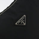 PRADA Shoulder Bag Nylon Leather Black Silver Auth bs30342-17