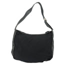 PRADA Shoulder Bag Nylon Leather Black Silver Auth bs30342-2