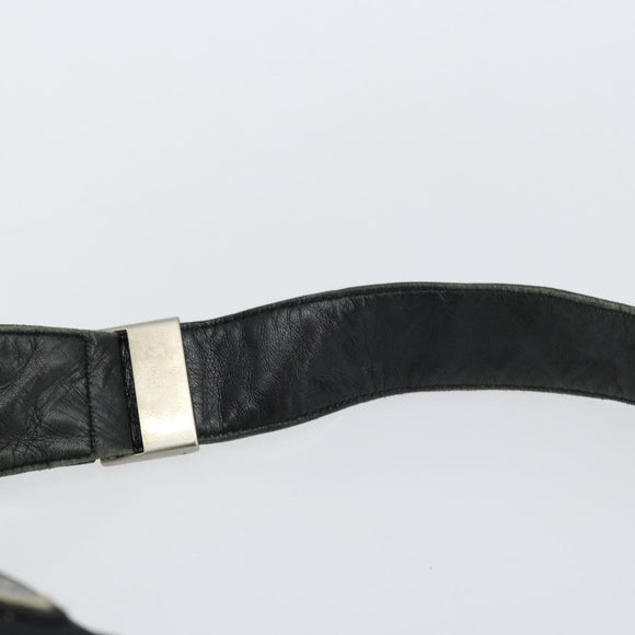 PRADA Shoulder Bag Nylon Leather Black Silver Auth bs30342