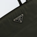 PRADA Tote Bag Nylon Khaki Silver Auth bs30343-17