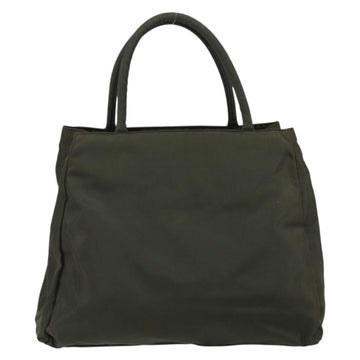 PRADA Tote Bag Nylon Khaki Silver Auth bs30343 - 0