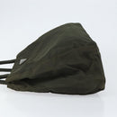 PRADA Tote Bag Nylon Khaki Silver Auth bs30343-4