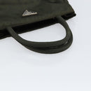 PRADA Tote Bag Nylon Khaki Silver Auth bs30343-7