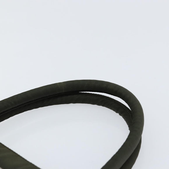 PRADA Tote Bag Nylon Khaki Silver Auth bs30343