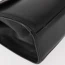 Burberrys Hand Bag Leather Black Gold Auth bs30344-10