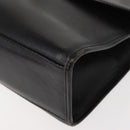 Burberrys Hand Bag Leather Black Gold Auth bs30344-11