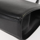 Burberrys Hand Bag Leather Black Gold Auth bs30344-13