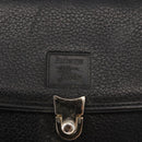 Burberrys Hand Bag Leather Black Gold Auth bs30344-14